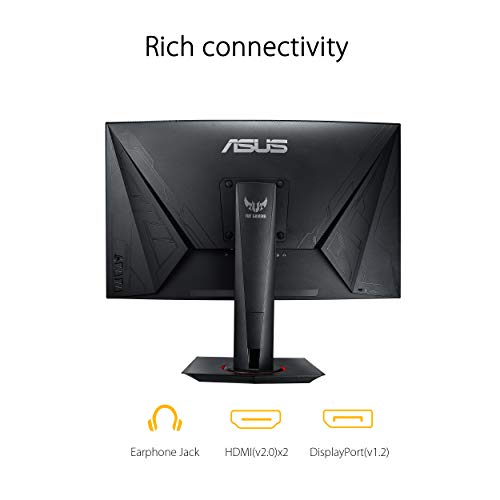 TUF Gaming VG27WQ Curved Gaming Monitor WQHD (2560x1440), 165Hz, Extreme Low Motion Blur, Adaptive-sync, FreeSync,1ms (MPRT), DisplayHDR 400, 27 pollici - Monitor - Immagine 5