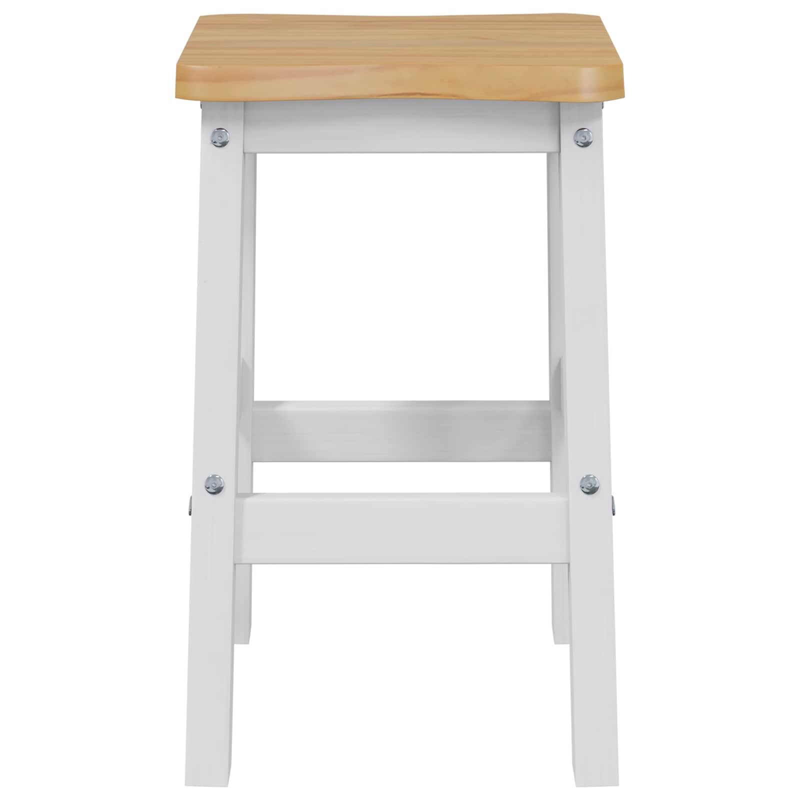 Stołek barowy z litego drewna sosnowego 2 sztuki biały 40 x 29 x 63