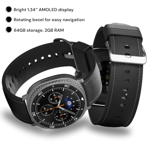 Image of Samsung Galaxy Watch 8 Classic | 46mm, Rotating Bezel | AI Smartwatch w / 1.34 inch AMOLED, Wi-Fi, Bluetooth, GPS Fitness Tracker, IP68 | International Latin Model (No Warranty) L500 | w /Charger Cube,