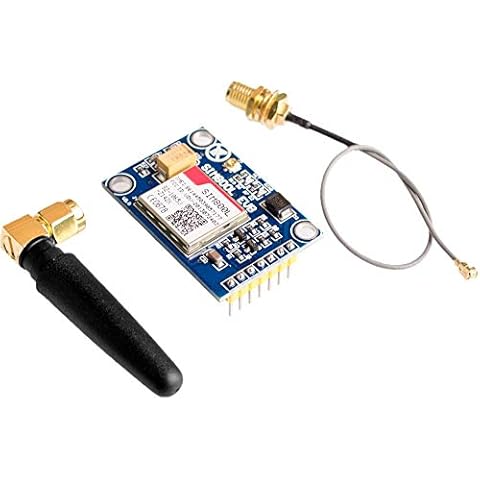 TECNOIOT SIM800L V2.0 5V Wireless GSM GPRS MODULE Quad-Band with Antenna Cable Cap |SIM800L Wireless GPRS GSM Module SIM Board 5V Quadband QUAD BAND L Shape Antenna for Arduino Cover