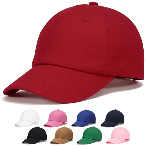 WILLPORT Kids Adjustable Cotton Baseball Cap 2-5Y Red