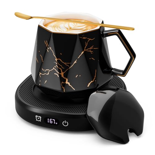 Coffee Mug Warmer & Unique Marbling Mug Set, Smart Heated Electri...