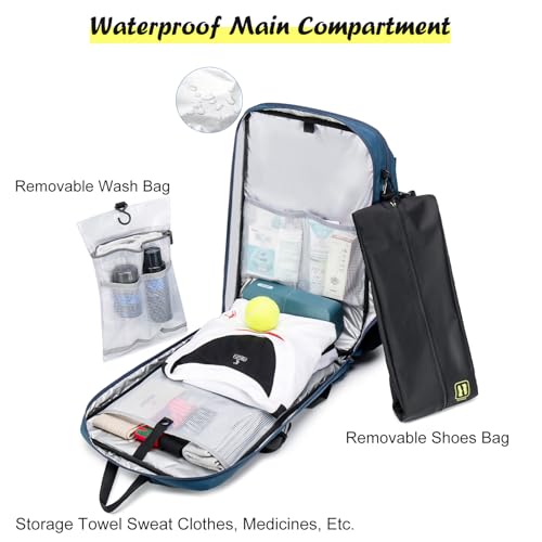 Image of Arctic Hunter Multi-Functional Ball Backpack | Separate Ball Pocket, Independent Shoe Pouch, Waterproof Compartment, Laptop Sleeve | Ideal for Cricket, Basketball, Soccer, and Gym (Black)