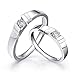 ANAZOZ 2x Trauringe/Eheringe 18 Karat Weißgold Bandring Rund mit Diamant 0,25 ct Eheringe Partnerringe Verlobungsringe Hochzeitsringe Damenring 60 (19.1) & Herrenring 62 (19.7)
