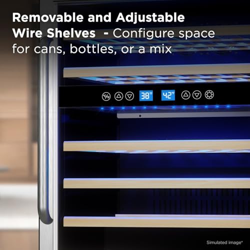 Image of TCL 46-Bottle Dual Zone Wine Cooler Mini Fridge with Glass Doors