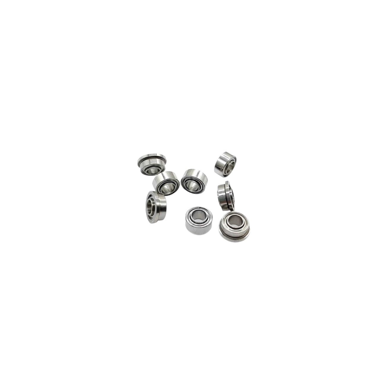 Rodamientos de Bolas Miniatura con Brida SR144WZZ/SFR144WZZ (8 Unidades, 3,175 x 6,35 x 2,778 x 3,571 mm, Acero Inoxidable AISI 440)(SR144WZZ)