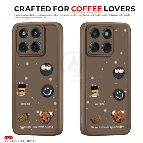 Image of AESTMO Back Case Cover for Motorola Moto Edge 60 Fusion 5G Cover | Cute Fun Cartoon| Silicone Case | Full Body Protection | Camera Protection Back Cover for Motorola Moto Edge 60 Fusion 5G (Brown)