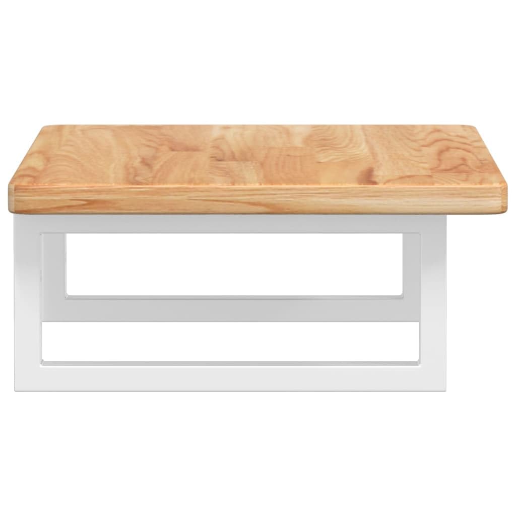 Tapa de lavabo con soporte, madera maciza de roble y acero, estantería rectangular para lavabo de pared, 60 x 40 x 2,5 cm, para baño, ahorro de espacio, 100 kg