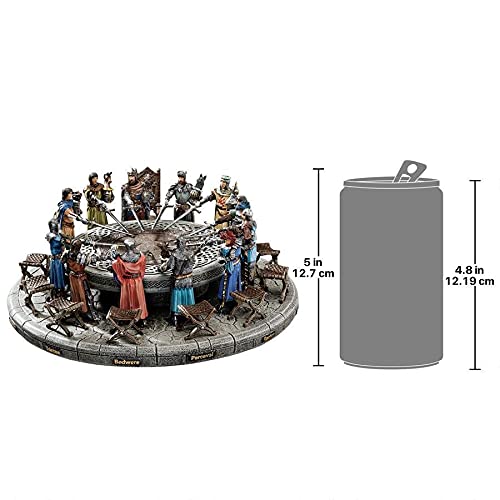 Design Toscano King Arthur And The Knights Of The Round Table Medieval Statue Set Includes 12 Knights, 12 Chairs And Table Display , 13 Inch, Polyresin, Full Color #TOP1