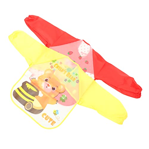 SECFOU 2 Piezas delantal infantil bebés delantales con manga delantal de arte para delantal mandilones infantiles pintan delantales delantal de dibujo para mañana