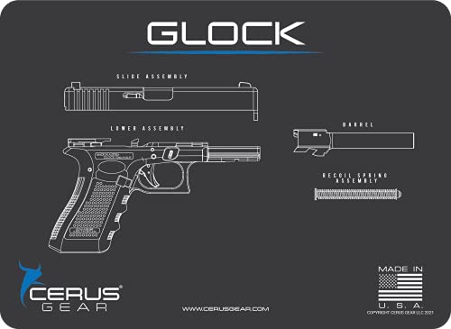 Cerus Gear Reinigungs-Promat mit EDC-Schematik-Grafiken, vielseitige Pistolen-Reinigungsmatte, ideal für jeden Schreibtisch oder jede Werkbank (grau) thumbnail