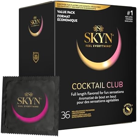 SKYN Cocktail Club Flavored Latex-Free Lubricated Condoms, 36 Condoms