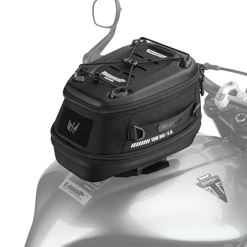 Rhinowalk Sacoche de réservoir de Moto magnétique Quick Release 5-6,5 l Capacité Extensible Sac de réservoir avec Protection Contre la Pluie