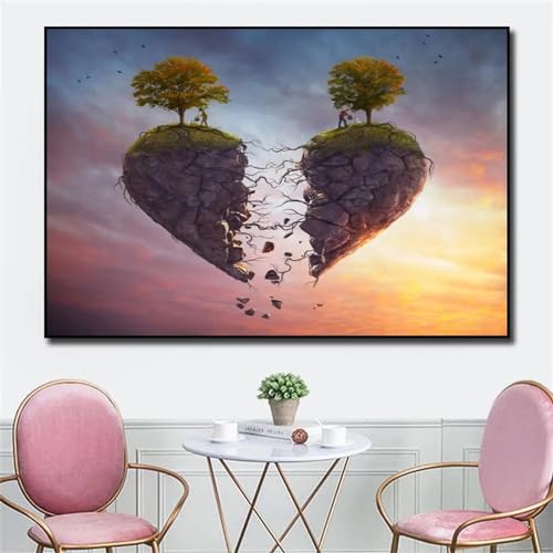 Impression sur toile Love Tree Break tableau paysage abstrait 70x100