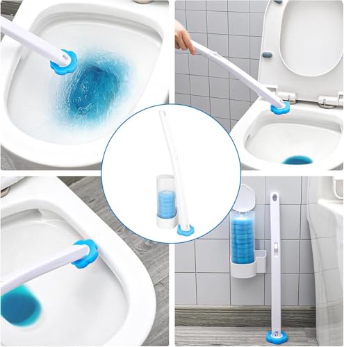Image of CRIYALE 6pc Disposable Toilet Brush refil, Toilet Cleaning Sponge for Supreme Deep Cleaning and Hygienic Bathroom Household Products Accessory (6 Blue Only Refilles)