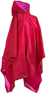 totes Hooded Rain Poncho, Red, One Size