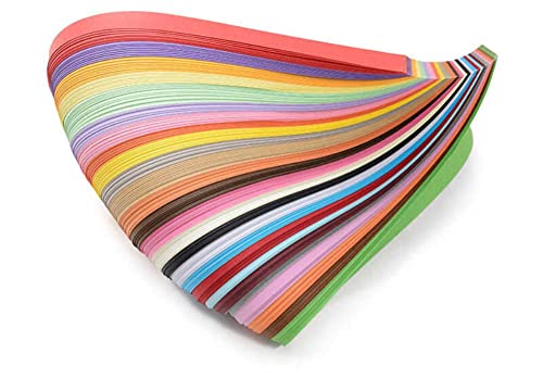 ODETOJOY Quilling-Papierstreifen, 3 mm, 36 Farben, 180 Streifen, Set zum Selbermachen, Origami-Papier, Quilling, Kunst, Länge 54 cm (36 Farben - 3 mm)