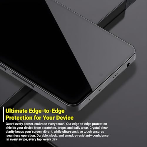 Image of Tempered Glass Screen Protector Compatible for Nothing Phone 2 5G (6.7 Inch) (Black) Edge to Edge Coverage with Easy Installation Kit [Pack of 1]