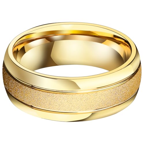 Bague en tungstène or brossé anneau personnalisable