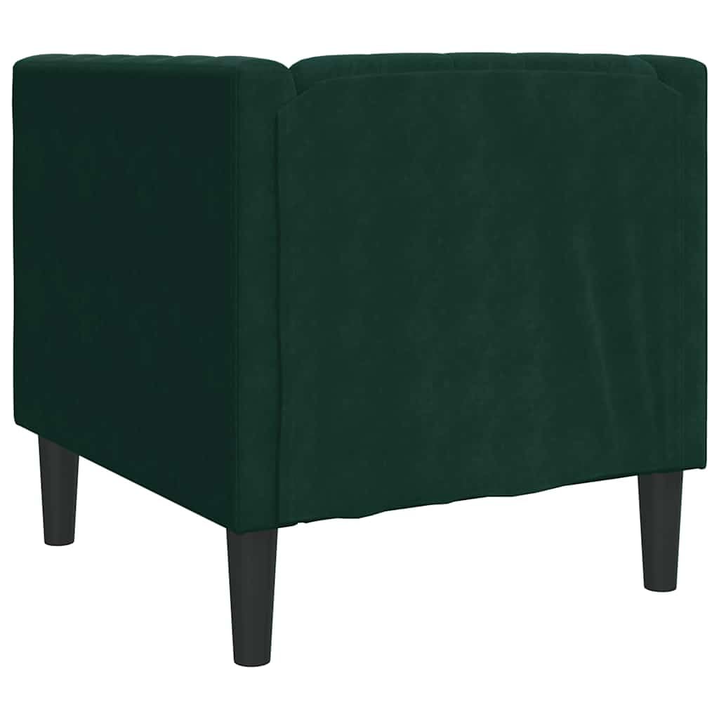 vidaXL Chesterfield Sessel, Loungesessel mit Knopfheftung, Polstersessel Relaxsessel für Wohnzimmer, Clubsessel Cocktailsessel Sofa, Dunkelgrün Samt