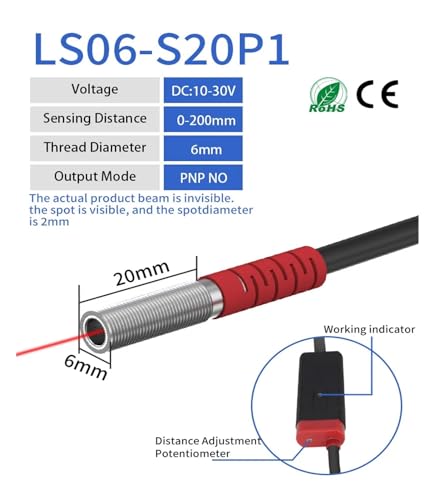 Capteur photoélectrique laser M6 éliminant les faux contacts de détection diffuse - 3