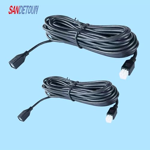 Image of 2 Pcs Parking Sensor Extension Cord Cable - 5.18M (16.99Ft) & 2.16M (7.15Ft) One of Each of These Two Lengths.Suitable for Extended Pickup Trucks and Vans Probe Extension Cable for