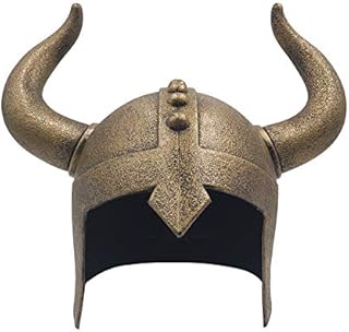 LOOYAR Kids Middle Ages Medieval Viking Age Horned Viking Helmet Berserker Soldier Warrior Costume Hat Sallet Children Toy for Battle Play Halloween Cosplay Bronze