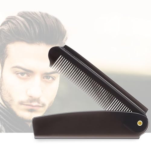 Portable Folding Beard Comb - Fine Tooth Grooming Tool - Image 2