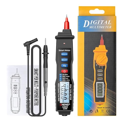 KMGUZRRWD Multimètre numérique de Type Stylo multimètre A3003 avec 4000 Points de Tension AC/DC Ohmmètre Capacité Hz Outil de Test Portable(A3003 Black(Box))
