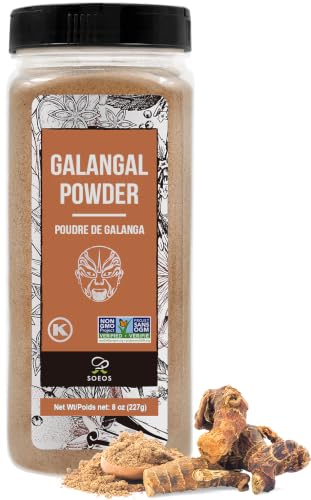 Soeos Galangal Powder 8 oz, Ground Galangal, Alpinia Galanga, Non-GMO, Kosher, Galangal Ginger...