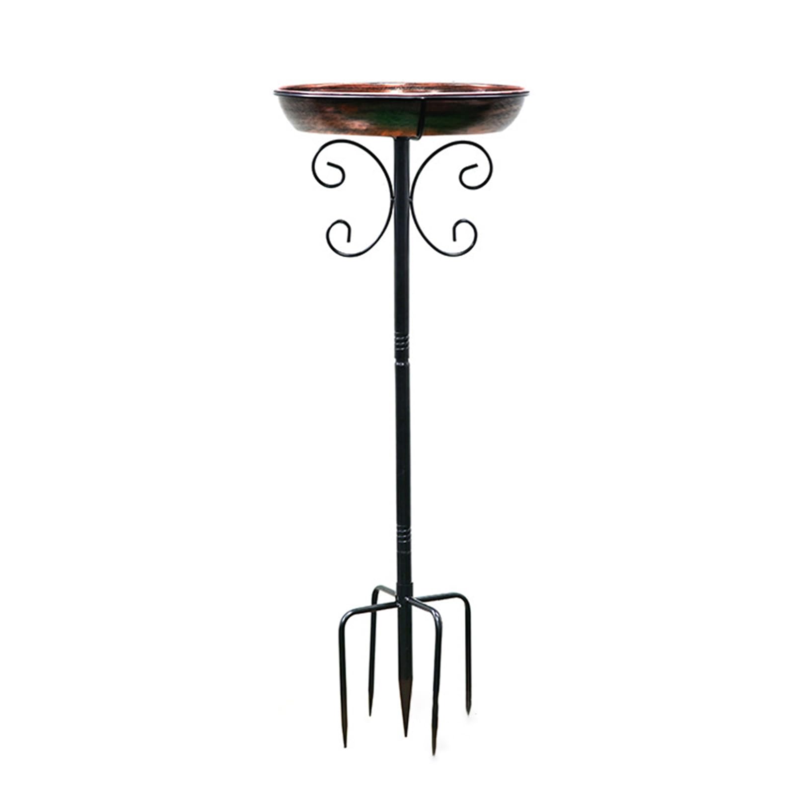 Bain d'oiseaux en métal rétro facile à nettoyer avec piquet antirouille pour jardin, terrasse, cour