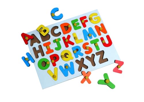 Image of Premium Wooden Alphabets Puzzle Board Toy|| Educational and Learning Toy|| Wooden Learning Educational Board for Kids (Capital Alphabets)