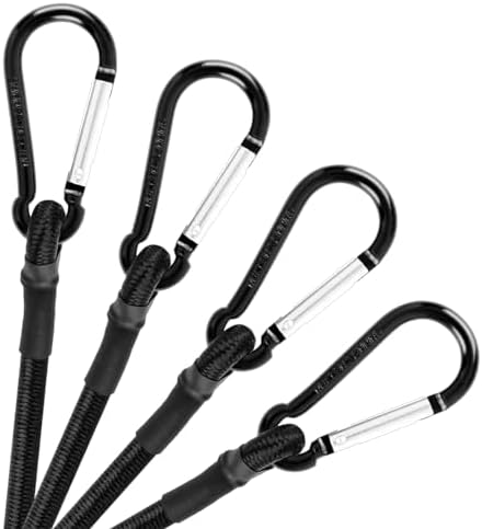 BearTOOLS Tool Lanyard met gesp riem - Clip Bungee Cord - Heavy Duty Schroef Locking Carabiner - Valbeveiliging en Veiligheid - Verstelbare Loop End - Stoere Tether - Constructie - 3PK (Geel 0923YS