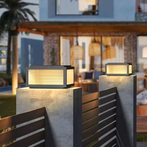 Farolas exteriores y tapas para postes con luces LED decorativas de terraza 7