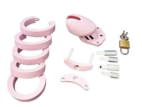 The Bondage Locker short kooi siliconen kuisheidsriem kuisheidskooi, roze - Afbeelding 3