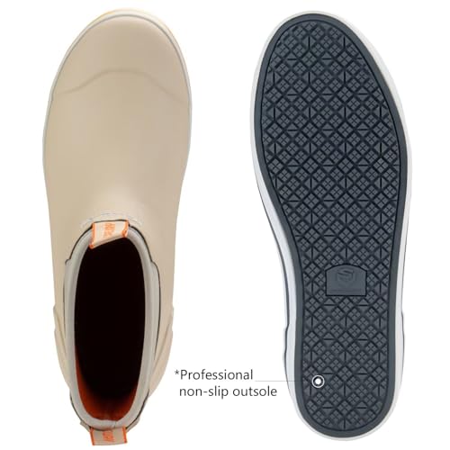 Image of SUREWAY Men's Deck Boots Professional Non-Slip Fishing & Ankle Boating Boot Waterproof Rain Boots, Lightweight Neoprene Rubber Deck Boots
