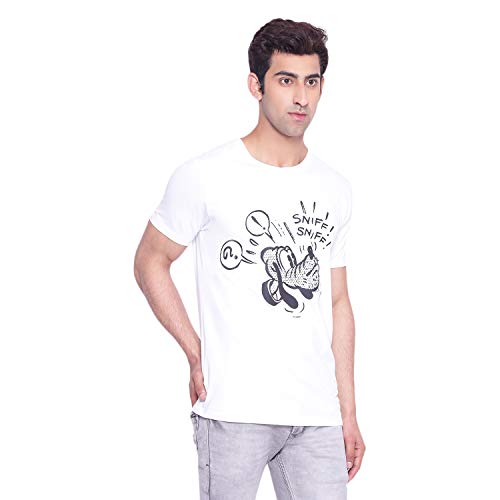 Image of Mickey Mouse Family by Wear Your Mind Men's Regular Fit Round Neck Short Sleeves Knitted T-Shirt