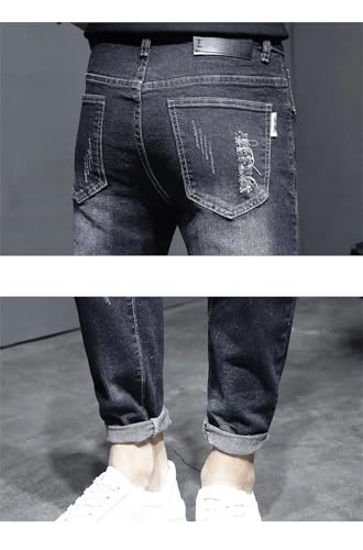 Men's Jeans Ripped Slims Smooths Your Silhouette Slimming Pants Elastic Breathable2