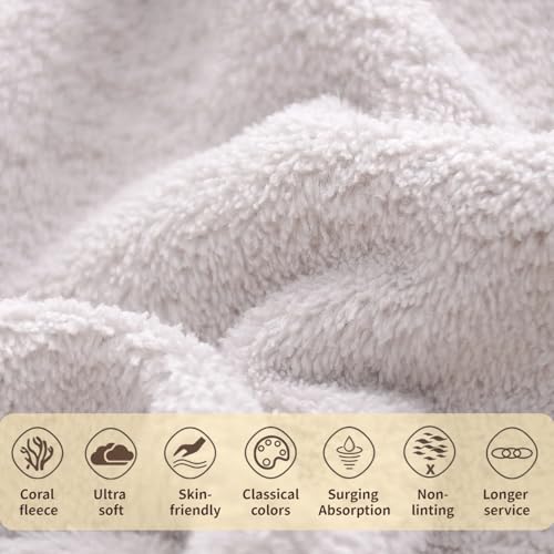 Image of MUKIN Baby Washcloths Set - 12 Pack 12x12 Inches Microfiber Coral Fleece Face Towel for Newborns, Infant, Toddlers or Kids. Ultra Soft and Absorbent wash Cloth for Baby (Gray)