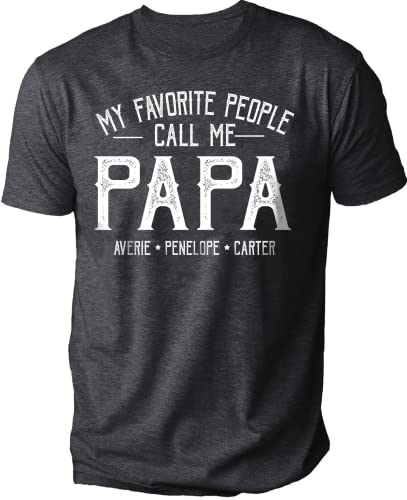 Personalized Grandpa Dad Shirt, Custom Papa Grandkids Name Shirt - Christmas Fathers Day Grandpa Dad Gifts