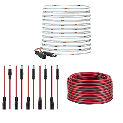 Tira de LED COB 32.8 pies 24V Luz blanca fría regulable miniatura 1