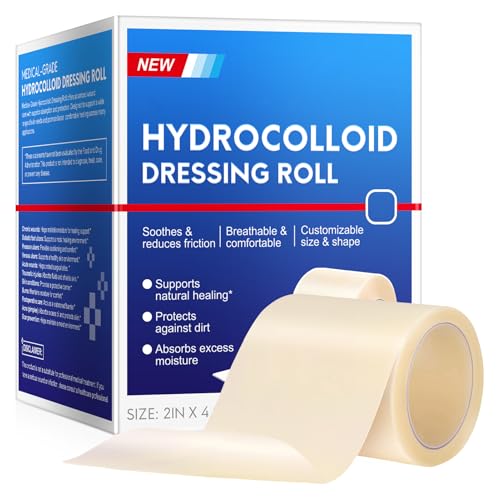 Hydrokolloid Pflaster Rolle zum Zuschneiden (5cm * 1.5m) Wasserdichtes Selbstklebendes Wundpflaster für Blasen und Reibung, Atmungsaktiv und Hautfreundlich