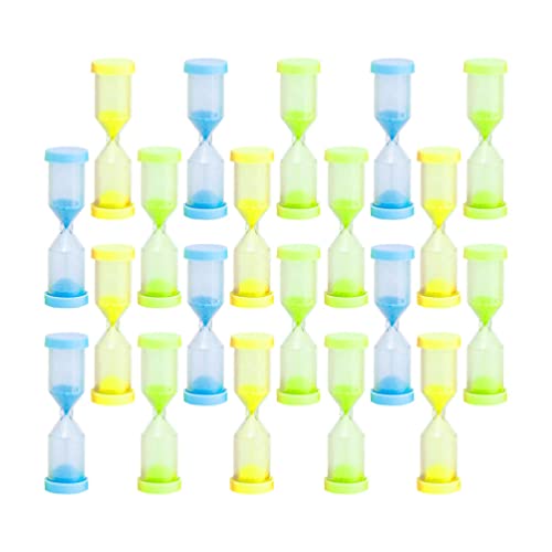 TOYANDONA 24Pcs Clessidra Timer Sabbia Orologio Giocattoli Tootybrush Timer per Bambini Giochi Classroom Home Office Decorazione della Cucina (Colore Casuale)