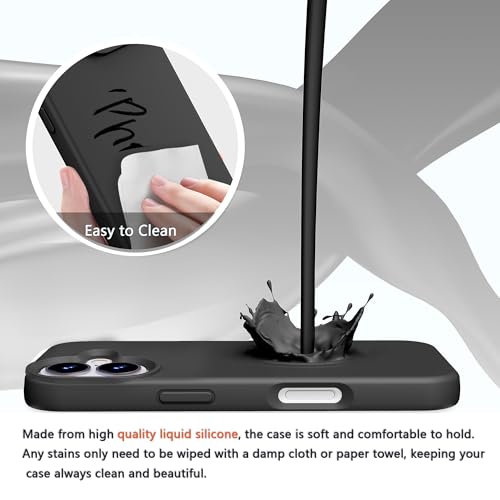 Image of iPhone 17 Case Silicone,Soft Microfiber Lining(Black)
