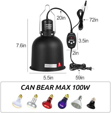 REPTI ZOO Reptile Light Fixture with Dimming Thermostat — shown in a real home setting for scale
