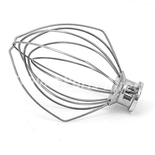 K45WW 6 Wire Whip for Tilt-Head Stand Mixer for KitchenAid Stainless Steel Egg Cream Stirrer Heavy Cream Beater Cakes Mayonnaise Whisk Flour Cake Balloon Whisk