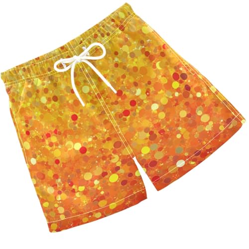 Pigsaly Boys Swim Trunks Yellow Orange Flashing Gradient Glitter Boys Board Shorts Swimsuit Swimwear Summer Bathing Suit 5T