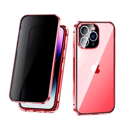 Coque Anti-Peep iPhone 15 Plus pour sécuriser vos trajets quotidiens en rouge