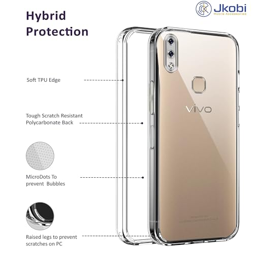 Image of Jkobi Back Case Cover for Vivo Y83 Pro | Y89 (Silicone Clear Shockproof Case with Camera Protection | Soft and Flexible | Transparent)