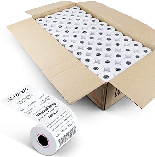 TK Thermal King, 2-1/4" x 85' Thermal Paper fits Verifone VX570 Mini Compact POS, 100 Rolls (50 rolls/Case x 2)